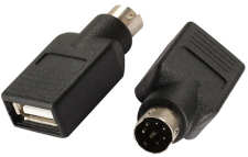 Адаптер переходник GSMIN BR-83-M PS/2 (M) на USB (F) конвертер для мыши компьютера ПК (Черный)