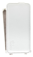 Кожаный чехол для Tele 2 Midi Aksberry Protective Flip Case (Белый)