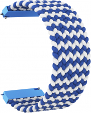 Ремешок нейлоновый GSMIN Braid 22 для Elari KidPhone Fresh (135 мм) (Сине-белый)