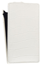 ������� ����� ��� Sony Xperia ZL / L35h Melkco Leather Case - Jacka Type (Crocodile Print Pattern - White)