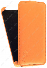 Кожаный чехол для Fly FS502 Cirrus 1 Aksberry Protective Flip Case (Оранжевый)