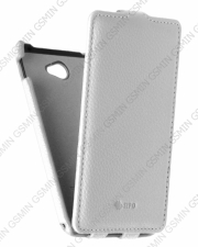 Кожаный чехол для Sony Xperia E4 Sipo Premium Leather Case - V-Series (Белый)
