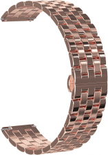 Ремешок стальной GSMIN Arched 22 для Elari KidPhone Fresh (Розовое золото)