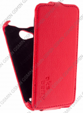 Кожаный чехол для Fly IQ 436 Era Nano 3 Aksberry Protective Flip Case (Красный)