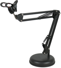 Универсальный настольный держатель 360 с прищепкой GSMIN BM-06 для телефона или планшета металлический (Черный)