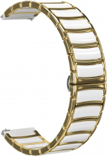 Ремешок керамический GSMIN Camo 22 для Elari KidPhone Fresh (Золотисто - белый)