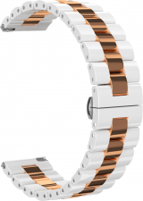 Ремешок керамический GSMIN Bias 22 для Elari KidPhone Fresh (Белый-розовое золото)