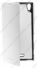 Кожаный чехол для Sony Xperia T3 Armor Case - Book Type (Белый)