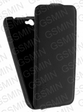 Кожаный чехол для Fly IQ 459 Evo Chic 2 Aksberry Protective Flip Case (Черный)