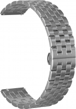 Ремешок стальной GSMIN Arched 22 для Elari KidPhone Fresh (Серебристый)