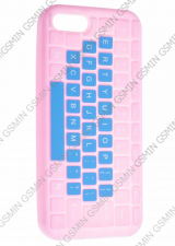 Чехол силиконовый для Apple iPhone 5/5S/SE Клавиатура (Розовый)