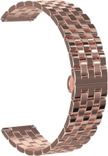 Ремешок стальной GSMIN Arched 22 для Мультимодель (Розовое золото)