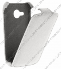 Кожаный чехол для HTC Desire C / Golf Armor Case (Белый)