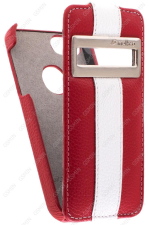 Кожаный чехол для Apple iPhone 5/5S/SE Melkco Premium Leather Case - Jacka ID Type Limited Edition (Red/White LC)