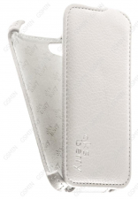 Кожаный чехол для Fly FS405 Stratus 4 Aksberry Protective Flip Case (Белый)