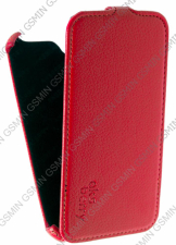 Кожаный чехол для Fly IQ 458 Quad Evo Tech 2 Aksberry Protective Flip Case (Красный)