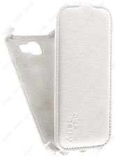 Кожаный чехол для LG K4 K130E Aksberry Protective Flip Case (Белый)