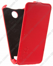 Кожаный чехол для Fly IQ 4400 Era Nano 8 Aksberry Protective Flip Case (Красный)