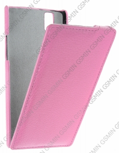 Кожаный чехол для Huawei Ascend P2 Art Case (Розовый)