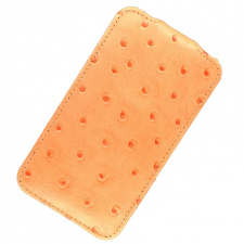 Кожаный чехол для Apple iPhone 3G/3Gs Melkco Leather Case - Jacka Type (Ostrich Print Pattern - Orange)