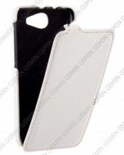 Кожаный чехол для Explay HD Quad Aksberry Protective Flip Case (Белый)