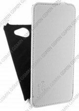 Кожаный чехол для Fly IQ 455 Ego Art 2 Aksberry Protective Flip Case (Белый)