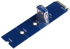 Адаптер переходник GSMIN DP20 NGFF M.2 - USB 3.0 для PCI-E преобразователь (Синий)