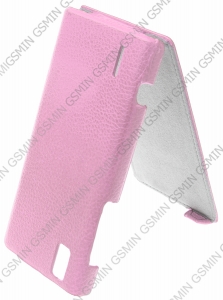 Кожаный чехол для Huawei Ascend P2 Art Case (Розовый)