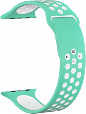 Ремешок силиконовый GSMIN Sport Edition для Apple Watch Series 7 41mm 38/40 (Мятно-белый)