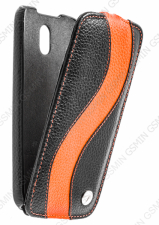 ������� ����� ��� HTC Desire 500 Dual Sim Melkco Premium Leather Case - Special Edition Jacka Type (Black/Orange LC)