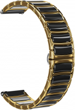 Ремешок керамический GSMIN Camo 22 для Elari KidPhone Fresh (Золотисто - черный)