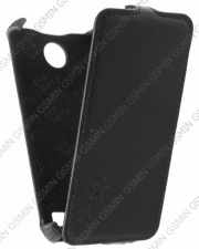 Кожаный чехол для Fly IQ 4400 Era Nano 8 Aksberry Protective Flip Case (Черный)