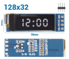 ������� GSMIN OLED 0.91" 128x32, I2C (�����)