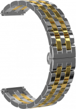 Ремешок стальной GSMIN Cuff 20 для Samsung Galaxy Watch 4 Classic 46мм (Серебристо-золотистый)