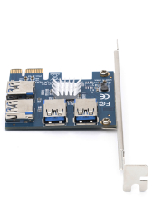 Переходник контроллер PCI-E на 4 USB 3.0 GSMIN PX22 (Синий)