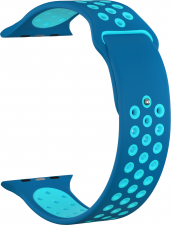 Ремешок силиконовый GSMIN Sport Edition для Apple Watch Series 7 41mm (Сине-голубой)