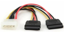 Кабель питания GSMIN WE34 Molex (M) - 2xSATA 15-Pin (M) (Черный)