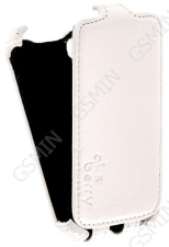 Кожаный чехол для LG L40 D170 Aksberry Protective Flip Case (Белый)