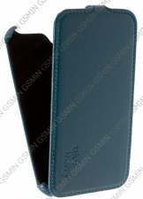 Кожаный чехол для Fly IQ 458 Quad Evo Tech 2 Aksberry Protective Flip Case (Синий)