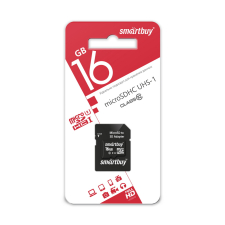 ����� ������ SmartBuy MicroSDHC 16GB Class 10 � ��������� SD