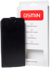 Кожаный чехол-флип GSMIN Series Classic для ZTE Small Fresh 5 с магнитной застежкой (Черный)