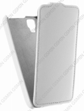 Кожаный чехол для Explay Hit Art Case (Белый)