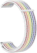 Ремешок нейлоновый GSMIN Woven Nylon 20 для Samsung Galaxy Watch 4 Classic 46мм (Бело-радужный)