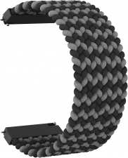 Ремешок нейлоновый GSMIN Braid 22 для Elari KidPhone Fresh (145 мм) (Черно-зеленый)