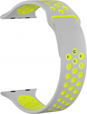 Ремешок силиконовый GSMIN Sport Edition для Apple Watch Series 7 41mm (Серо-зеленый)