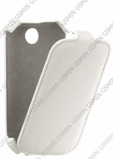 Кожаный чехол для Fly IQ 246 Power Armor Case (Белый)