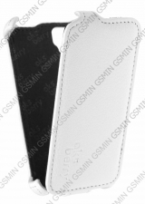 Кожаный чехол для Explay Easy Aksberry Protective Flip Case (Белый)