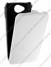 Кожаный чехол для Explay Five Aksberry Protective Flip Case (Белый)