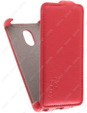Кожаный чехол для Fly FS402 Stratus 2 Aksberry Protective Flip Case (Красный)