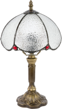 Винтажная настольная лампа с абажуром, светильник для комнаты, кухни, спальни GSMIN GS-16 диаметр 20см высота 35см (Дизайн 1)